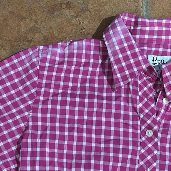 Lilly Pulitzer Plaid Gingham Button-Up Shirt size 8 - Picture 7 of 11